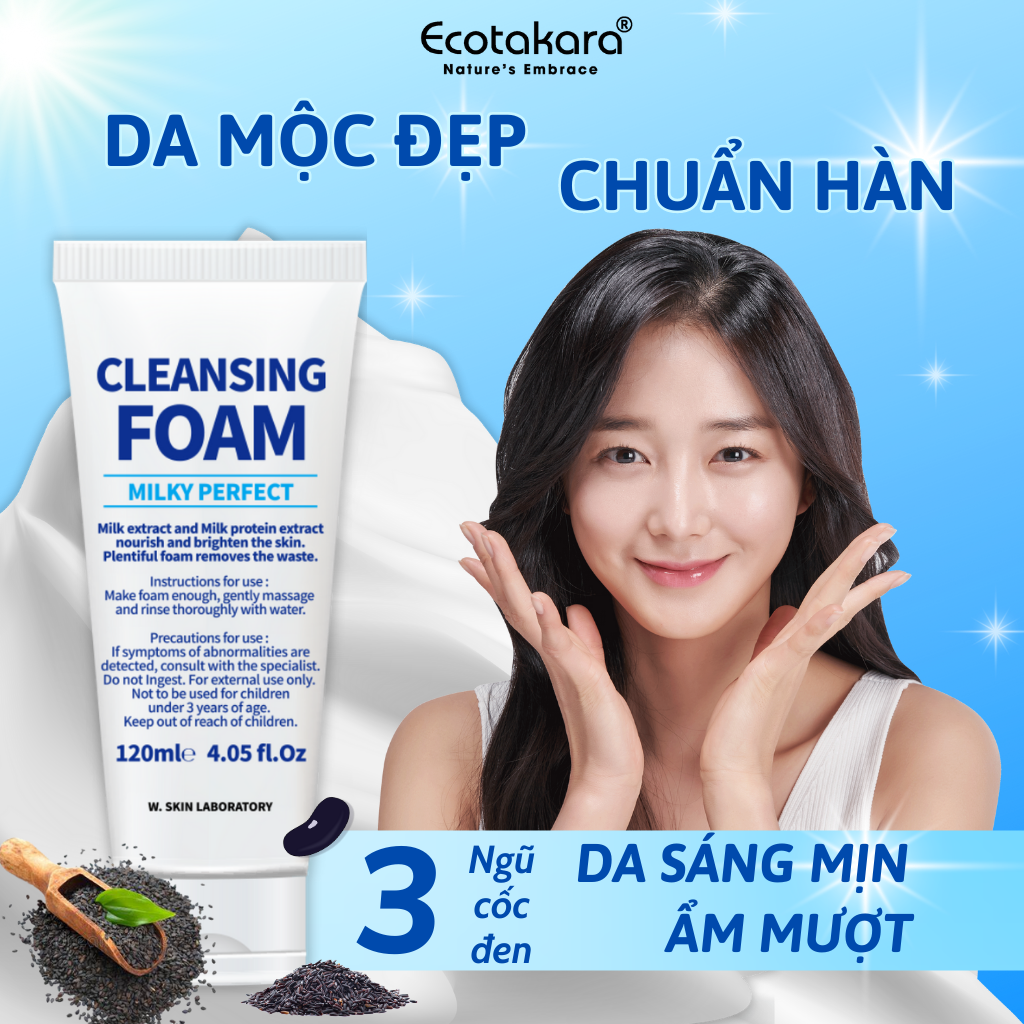 {HÀNG CHÍNH HÃNG} Sữa rửa mặt tạo bọt MILKY PERFECT CLEANSING FOAM (120ml) chiết xuất từ sữa và 3 loại hạt ngũ cốc đen giúp làm sạch da hoàn hảo và thải độc tố cho da sáng mịn tinh khiết