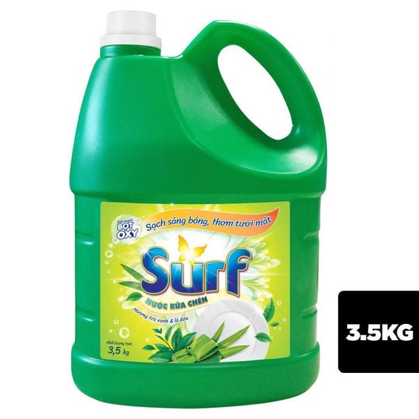 SURF Nước rửa chén Hương Trà xanh&Lá dứa 3.5kg