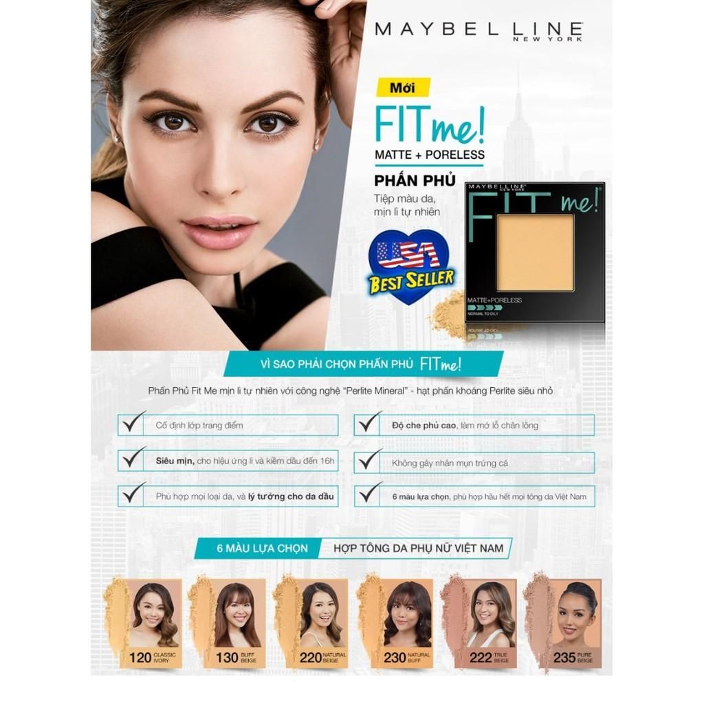 Phấn Phủ Maybelline Fit Me Mịn Lì #220 Natural Beige - Dành cho da thường