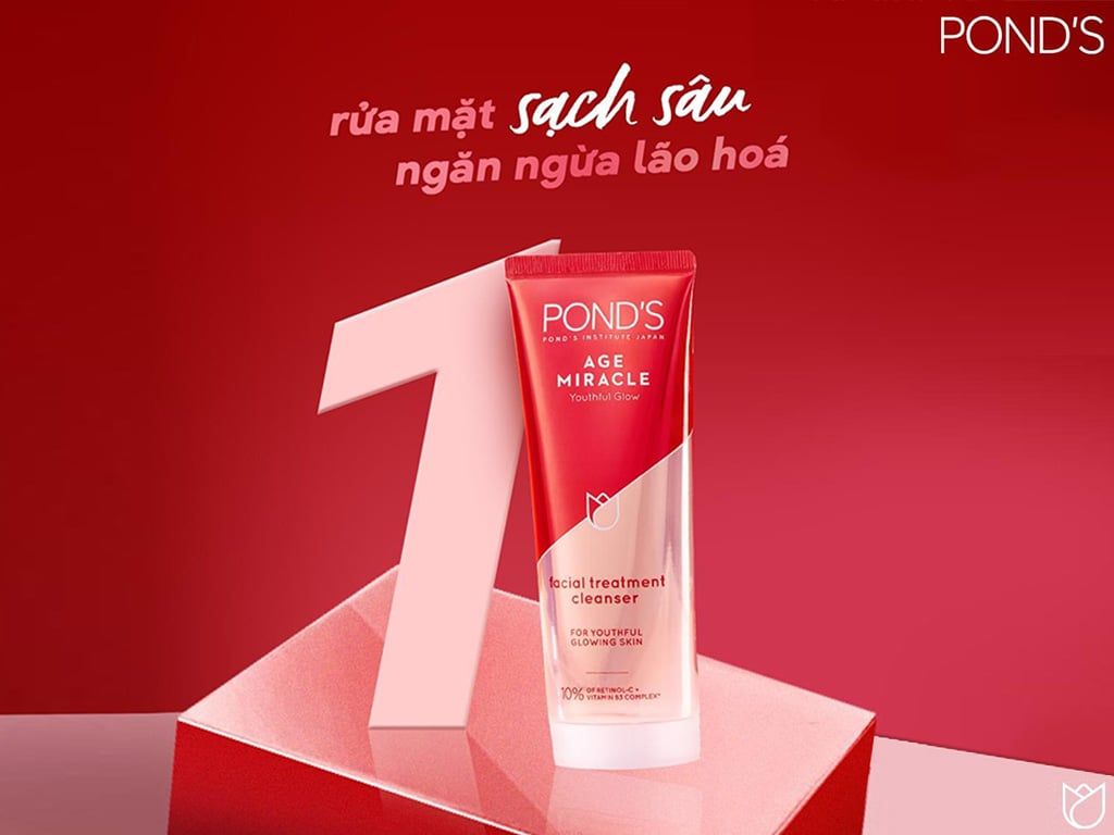 POND'S  sữa rửa mặt chống lão hóa cao cấp 100g