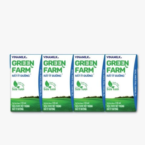 Sữa Tươi Tiệt Trùng Rất Ít Đường Vinamilk Green Farm 110ml