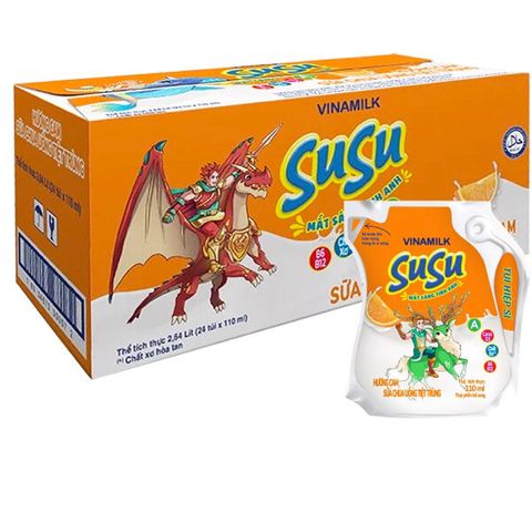 Sữa Chua Uống Tiệt Trùng Hương Cam Vinamilk Susu Túi 110ml