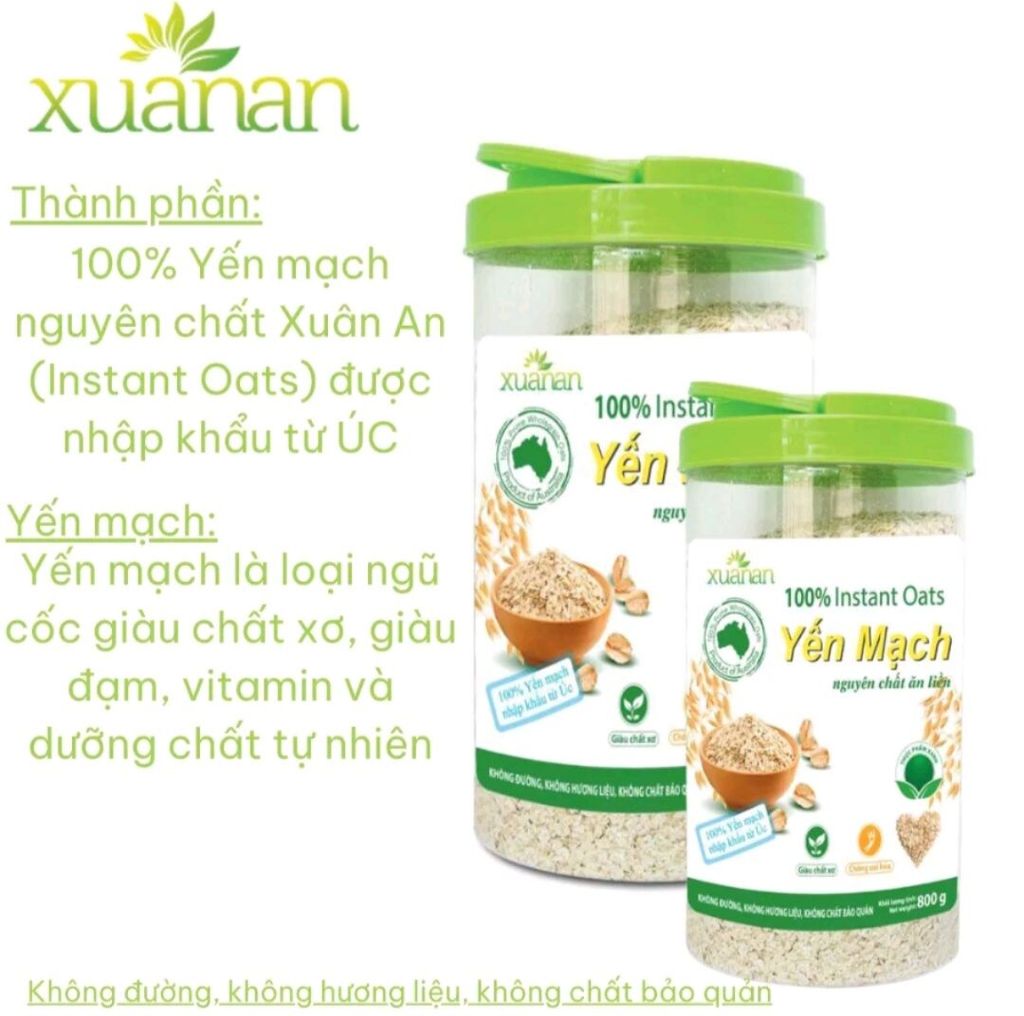 Yến Mạch Xuân An nguyên chất ăn liền 800gr dạng hũ