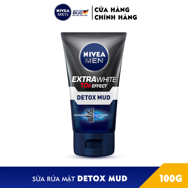 Sữa Rửa Mặt NIVEA MEN Detox Mud Bùn Khoáng Giúp Sáng Da Và Mờ Thâm Mụn 100g - 81775