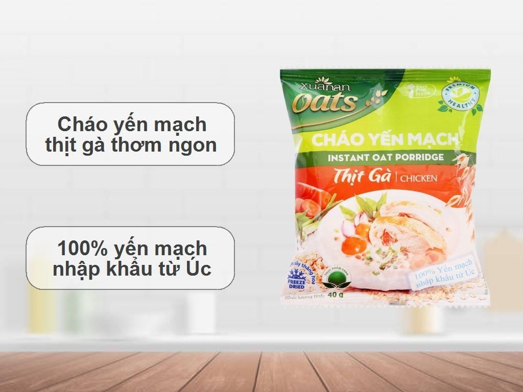 Cháo Yến Mạch THỊT GÀ Xuân An 40gr dạng gói