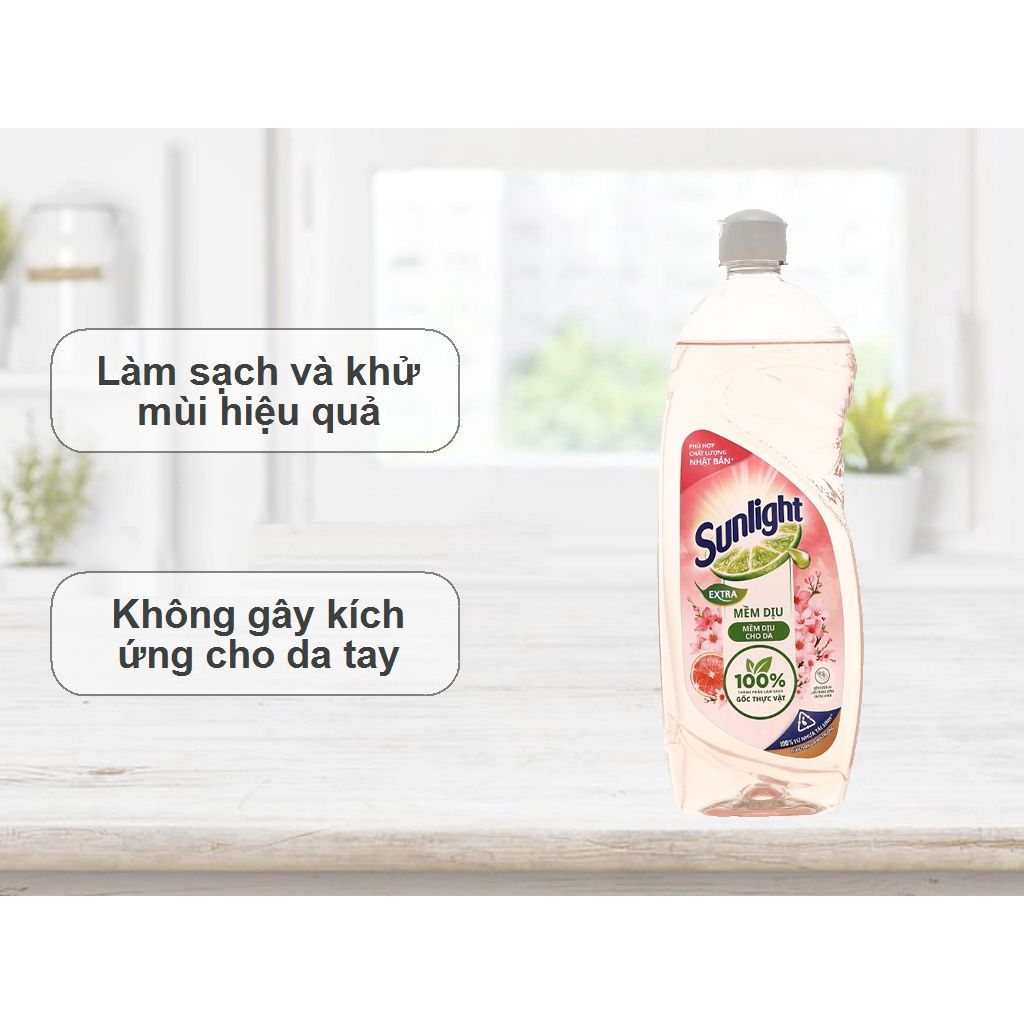 SUNLIGHT nước rửa chén mềm dịu 750gr