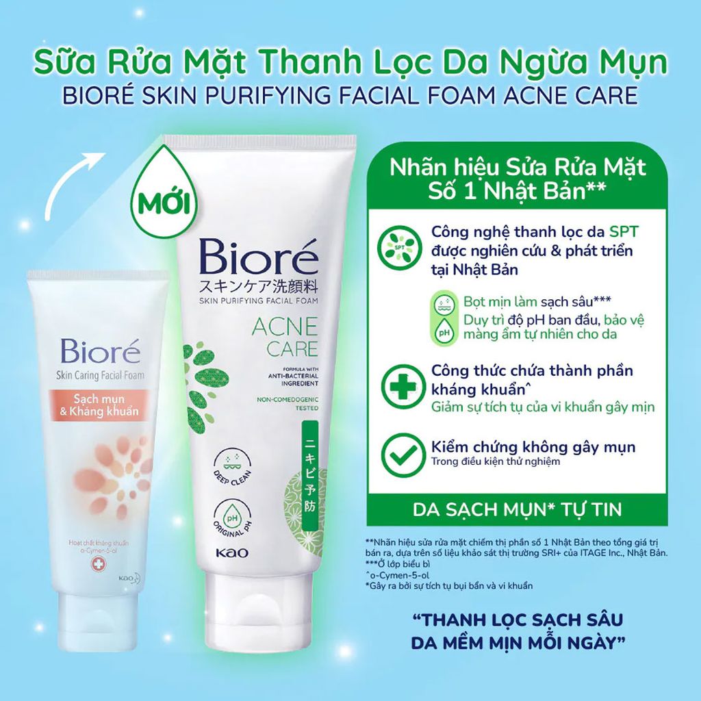 Sữa Rửa Mặt Bioré Thanh Lọc Da - Ngừa Mụn 100g