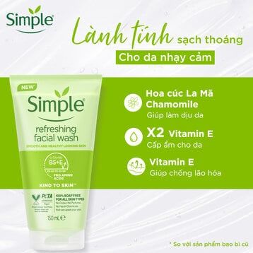 SIMPLE Sữa rửa mặt sạch thoáng không chứa xà phòng 150ml