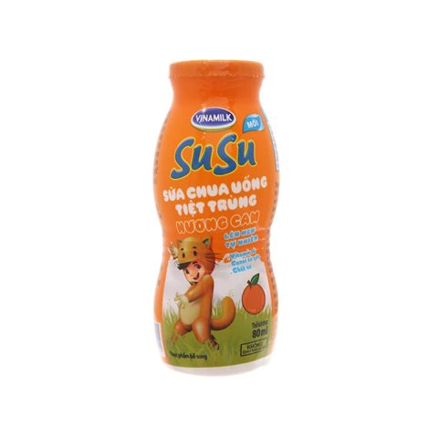 Sữa Chua Uống Tiệt Trùng hương cam Vinamilk Susu chai 80ml