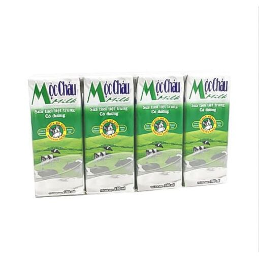 Sữa Tươi Tiệt Trùng có đường Mộc Châu Milk 180ml