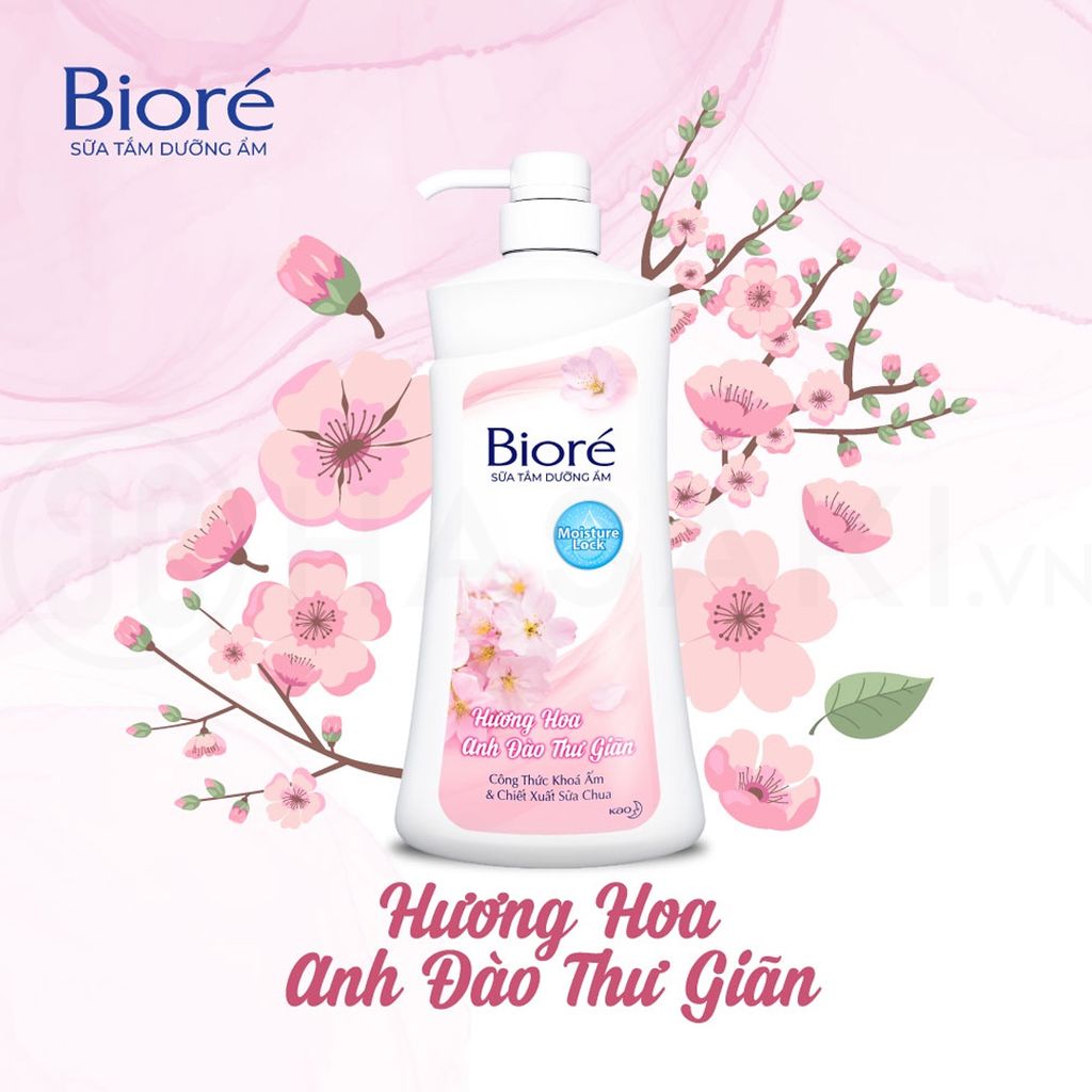 Sữa Tắm Dưỡng Ẩm Bioré Hương Hoa Anh Đào Thư Giãn 530g