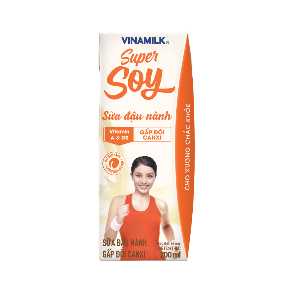 Sữa Đậu Nành Vinamilk Super Soy Gấp Đôi Canxi TP200ml