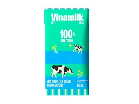 Sữa Tươi Tiệt Trùng không đường Vinamilk 110ml