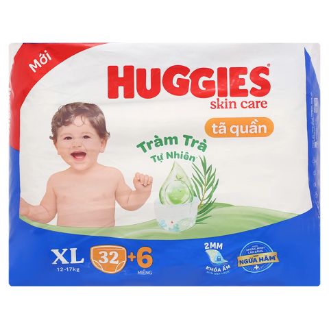 Tã quần Huggies Skin Care cỡ XL (32M + 6 M Tã quần XL)