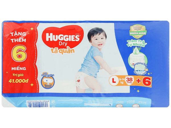 Tã quần Huggies Skin Care cỡ L (38M + 6 M Tã quần L)