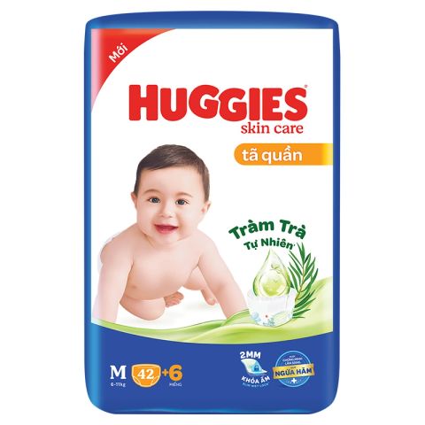 Tã quần Huggies Skin Care cỡ M (42M + 6M Tã quần M)