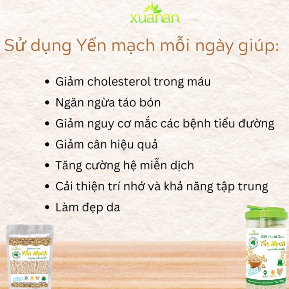 Yến Mạch Xuân An nguyên chất ăn liền 800gr dạng hũ