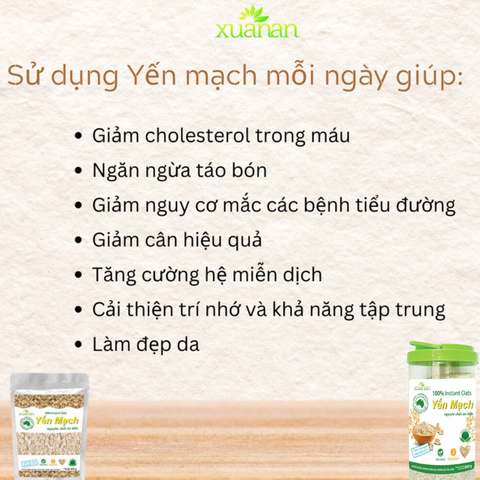 Yến Mạch Xuân An nguyên chất ăn liền 800gr dạng hũ