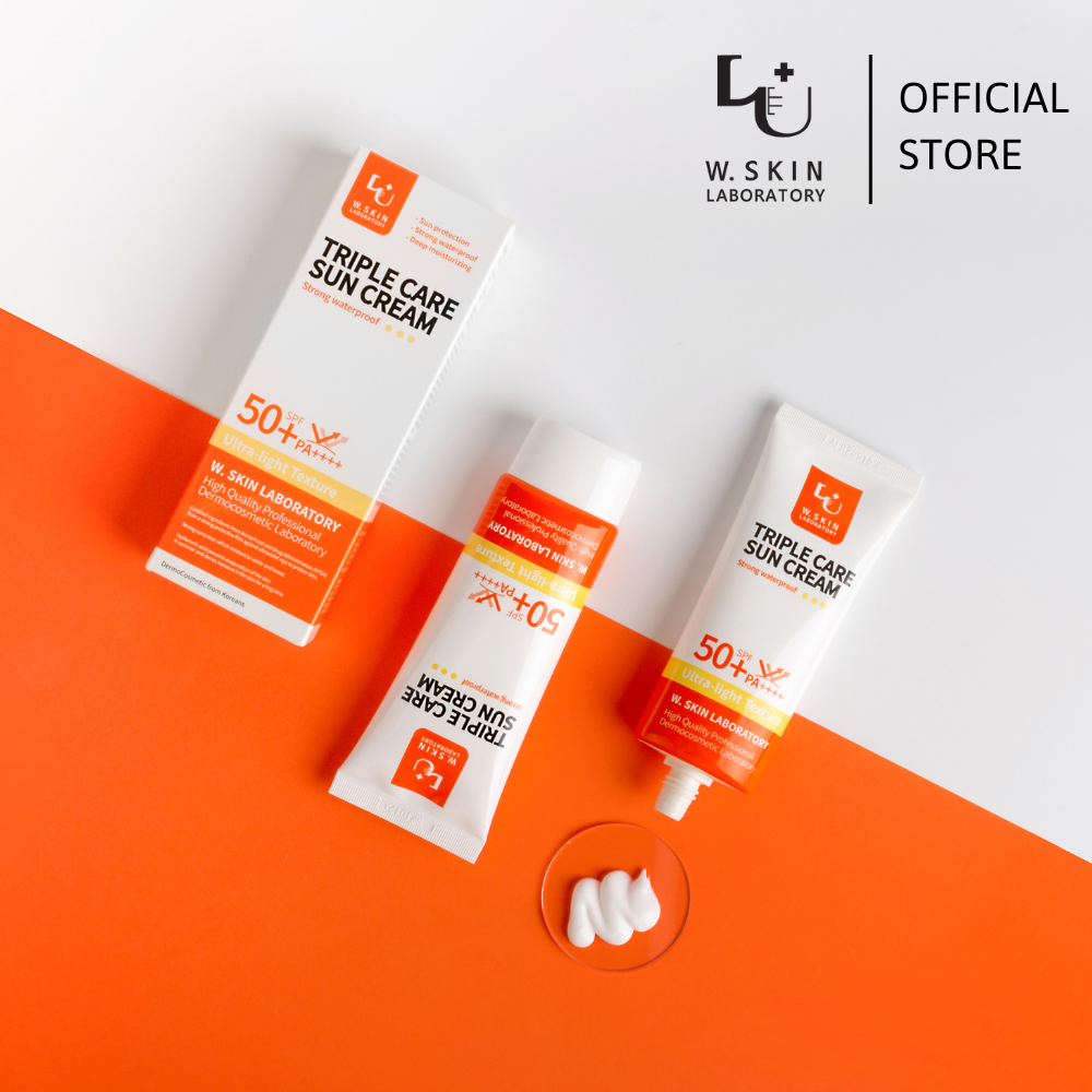 Kem chống nắng phổ rộng TRIPLE CARE SUN CREAM SPF 50+/ PA++++(60ml) mỏng nhẹ, không để lại vết trắng, không bết dính, hiệu quả ngay sau khi thoa