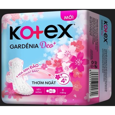 Băng Vệ Sinh Kotex Gardenia Deo+ Hoa anh đào 23cm SMC 8 miếng