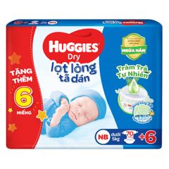 Tã dán lọt lòng Huggies Dry cỡ NB (70M + 6M Tã dán NB)