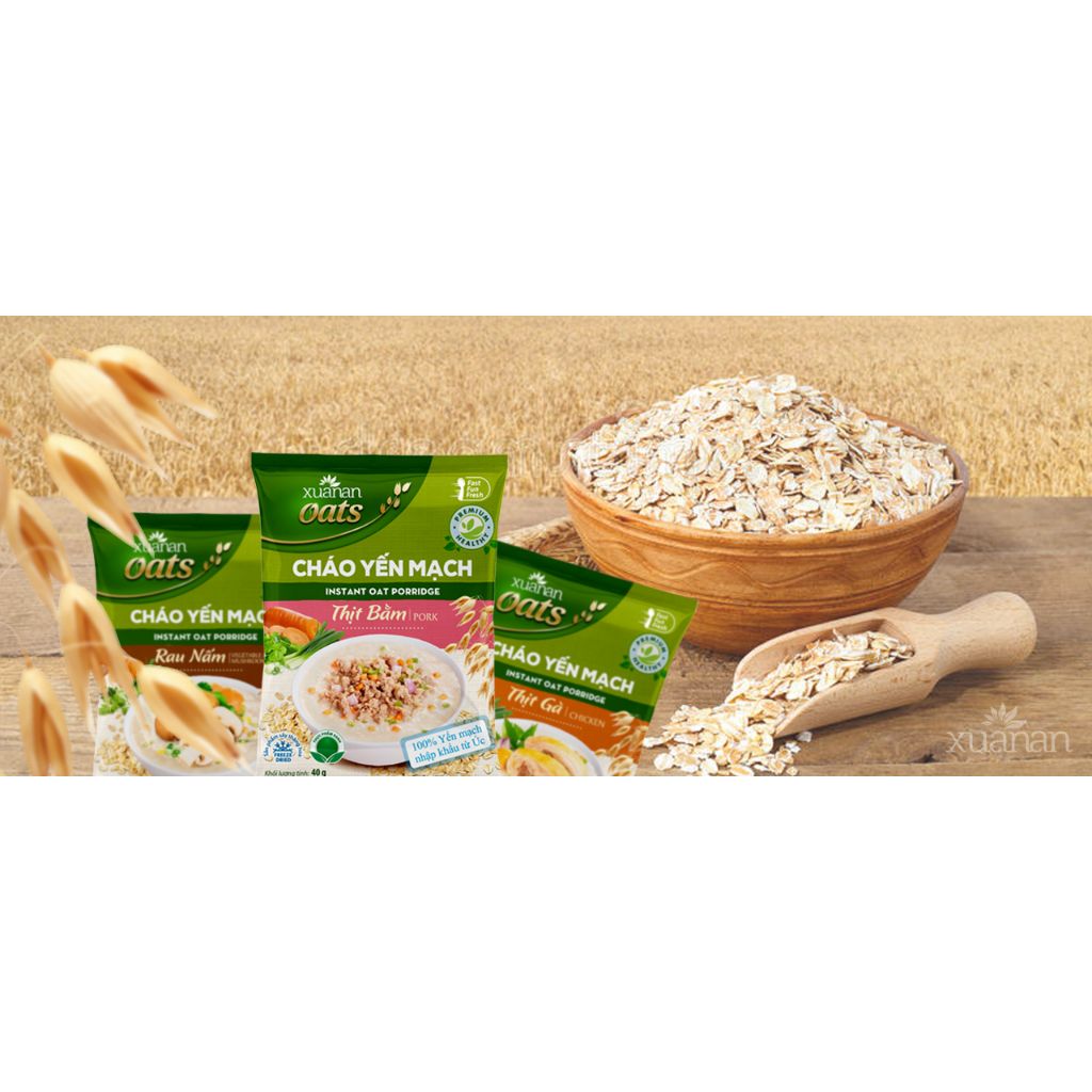 Cháo Yến Mạch RAU NẤM Xuân An 40gr dạng gói