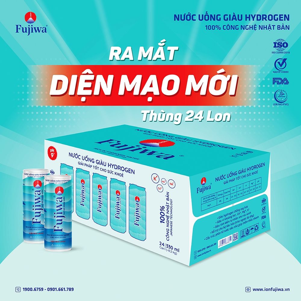Nước uống ion kiềm lon Fujiwa 330ML