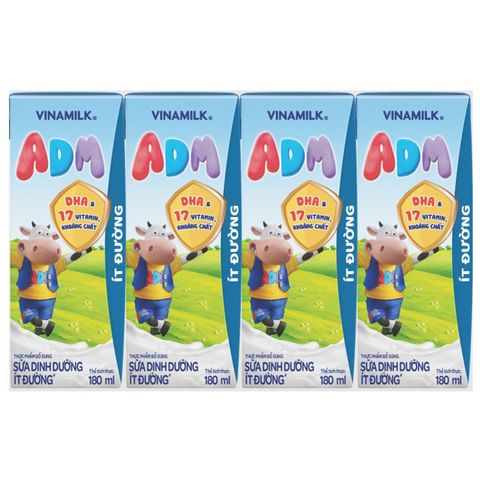 Sữa Dinh Dưỡng ít đường Vinamilk ADM 180ml
