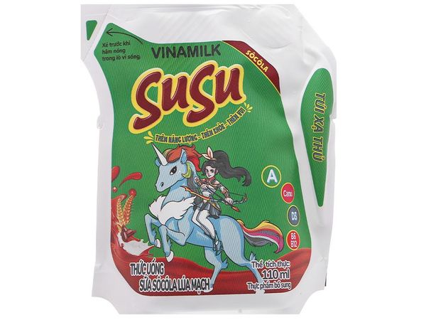 Thức Uống Sữa Sôcôla Lúa Mạch Vinamilk Susu Túi 110ml