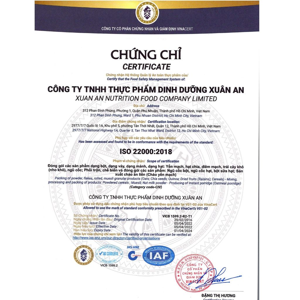 Xuân An Cháo Yến Mạch THỊT BẰM 40g dạng gói