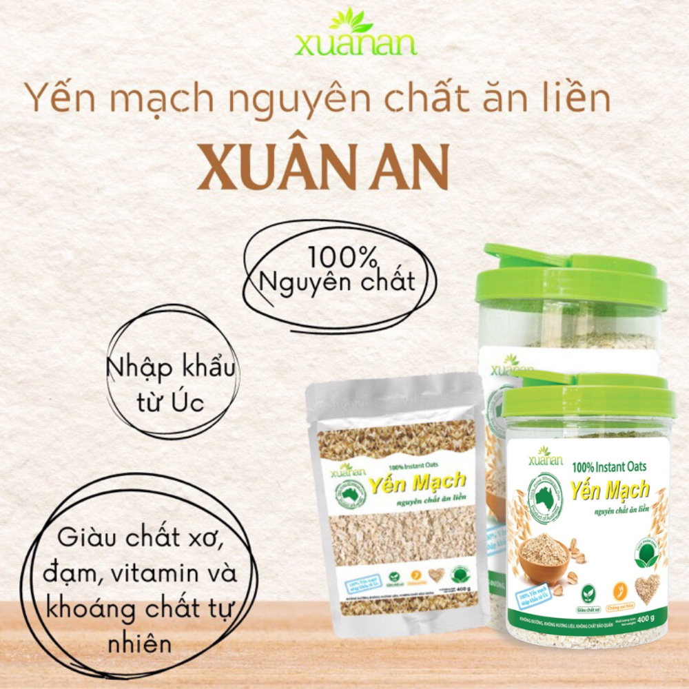Yến mạch nguyên chất ăn liền dạng hũ 400gr