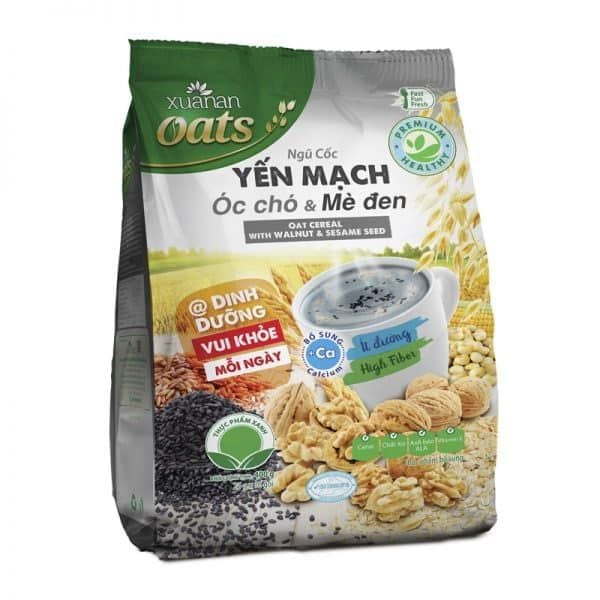 Ngũ Cốc yến mạch ÓC CHÓ & MÈ ĐEN dạng túi 400gr