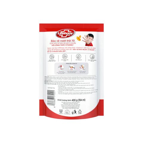 LIFEBUOY Nước Rửa Tay Vitamin Bảo Vệ Vượt Trội 400g
