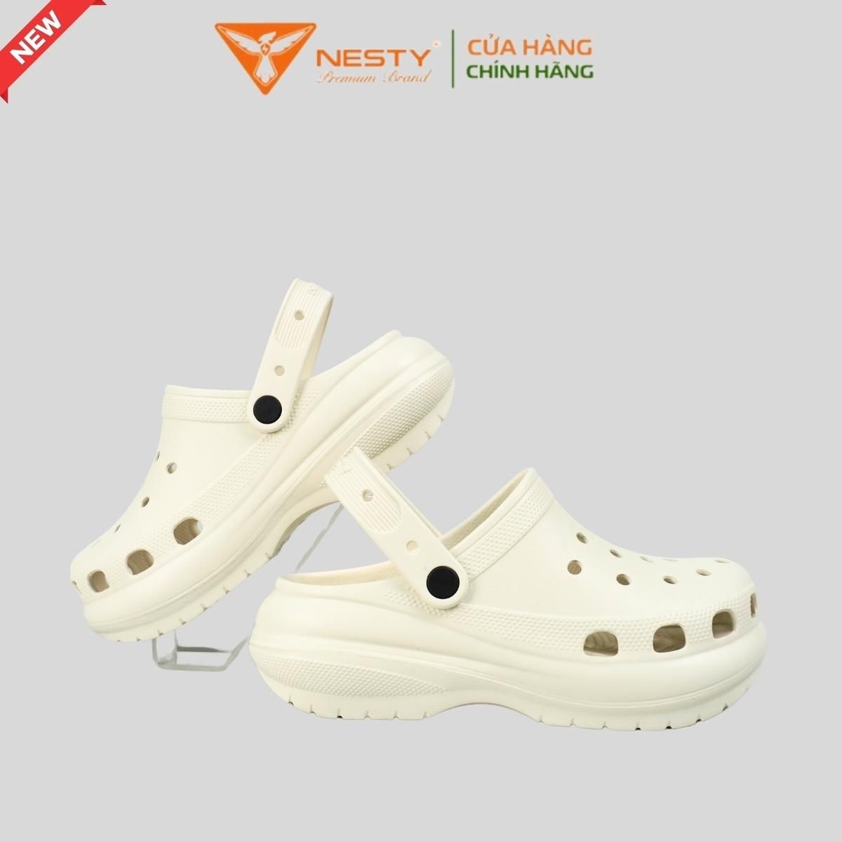  [Tặng 10 Sticker] Dép Sục Nữ Đế Cao 7CM NESTY Kiểu Dáng Basic Sục Đế Cao Mềm Chống Trượt NE09 Cao Su 