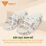  Dép Bánh Mì NESTY In Họa Tiết Chữ Thời Trang Phong Cách Dép Quai Ngang Năng Động Đế Eva Chống Trượt NE05-2 Slipper DéP Hoa 