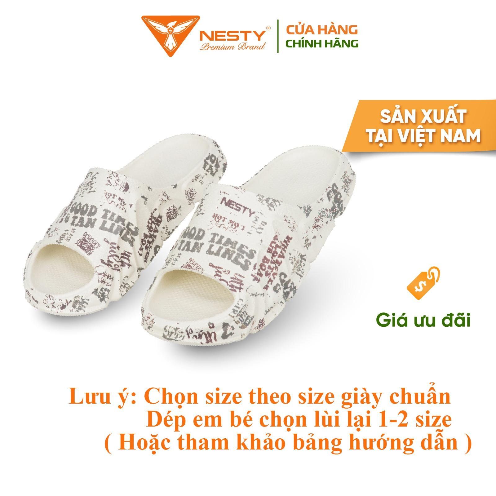  Dép Bánh Mì NESTY In Họa Tiết Chữ Thời Trang Phong Cách Dép Quai Ngang Năng Động Đế Eva Chống Trượt NE05-2 Slipper DéP Hoa 