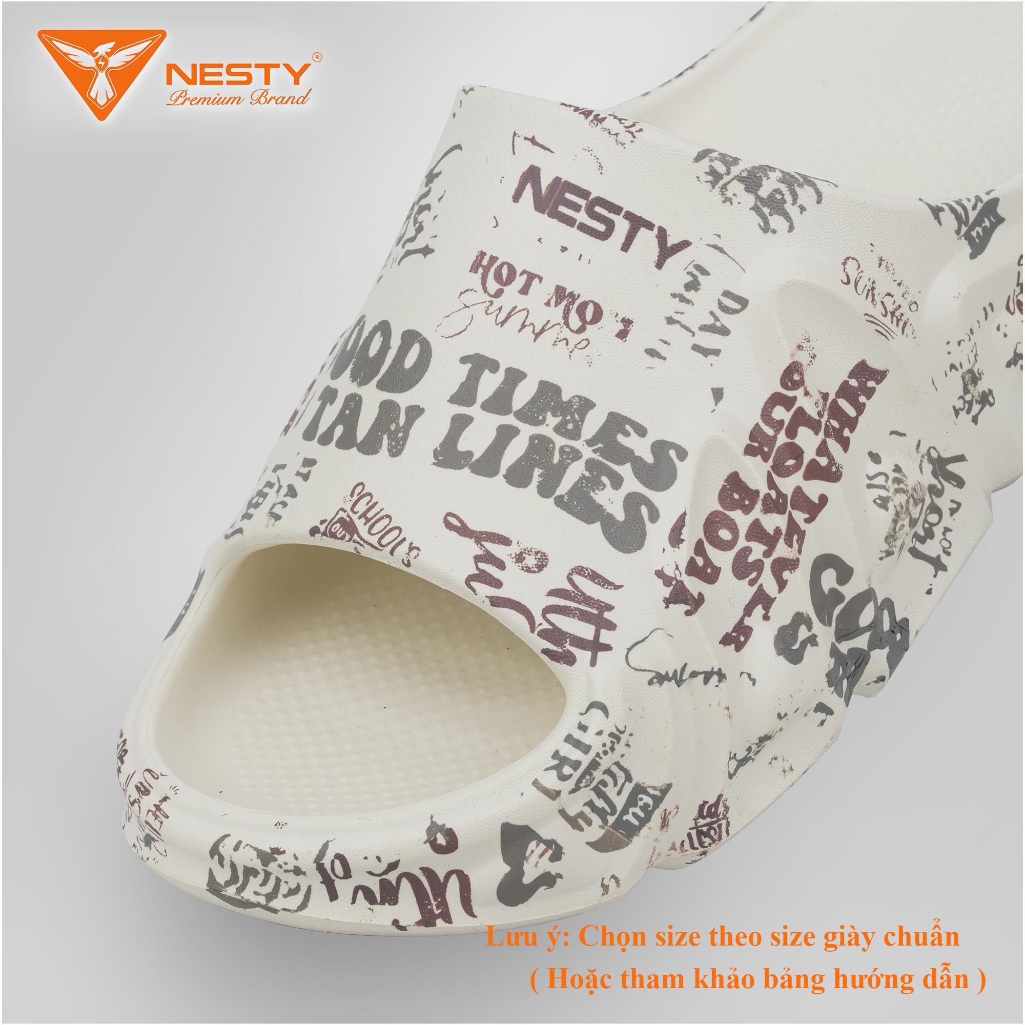  Dép Bánh Mì NESTY In Họa Tiết Chữ Thời Trang Phong Cách Dép Quai Ngang Năng Động Đế Eva Chống Trượt NE05-2 Slipper DéP Hoa 