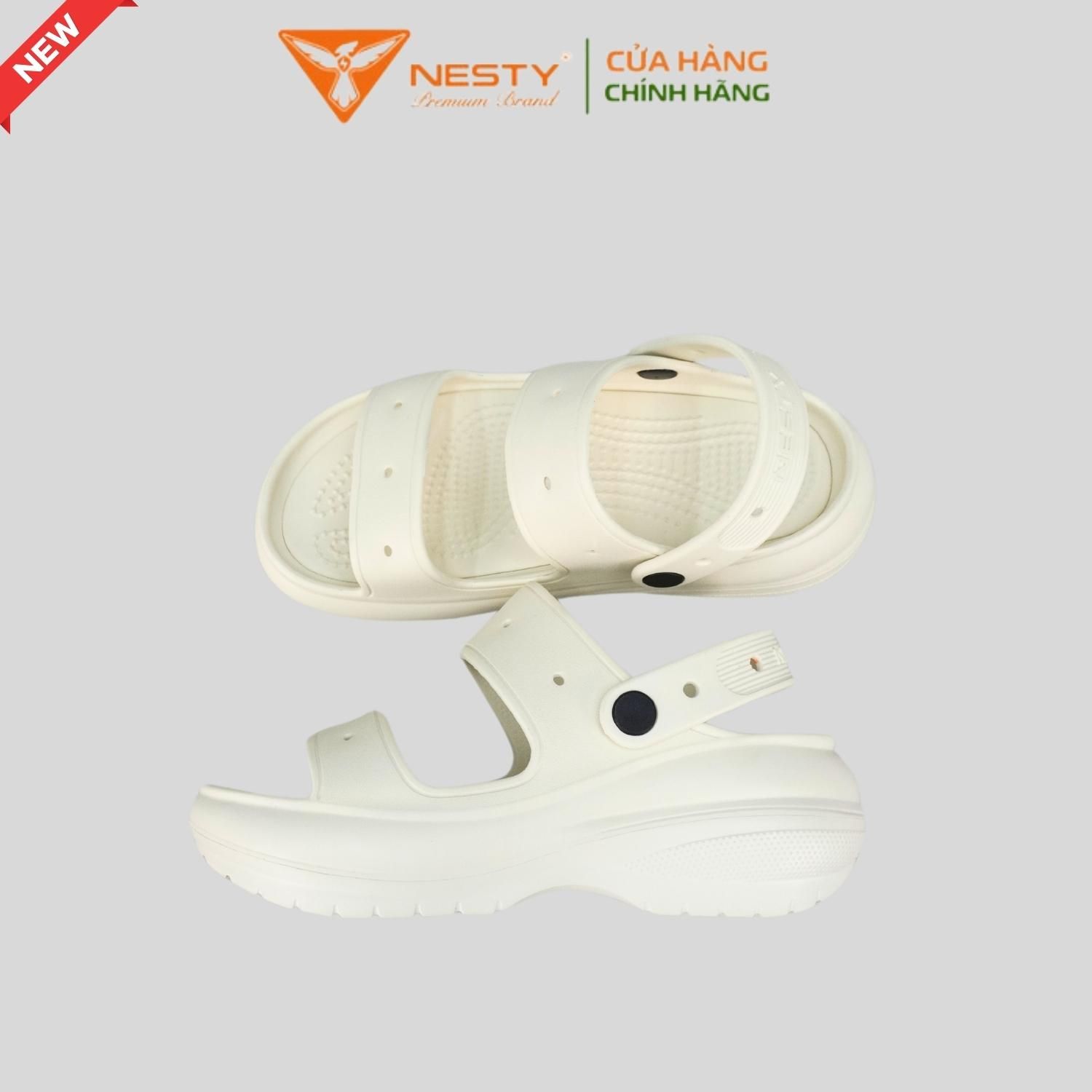  [Tặng 10 Sticker] Dép Hai Quai Nữ Đế Cao 7CM NESTY Kiểu Dáng Basic Sục Đế Cao Mềm Chống Trượt NE10 Cao Su 