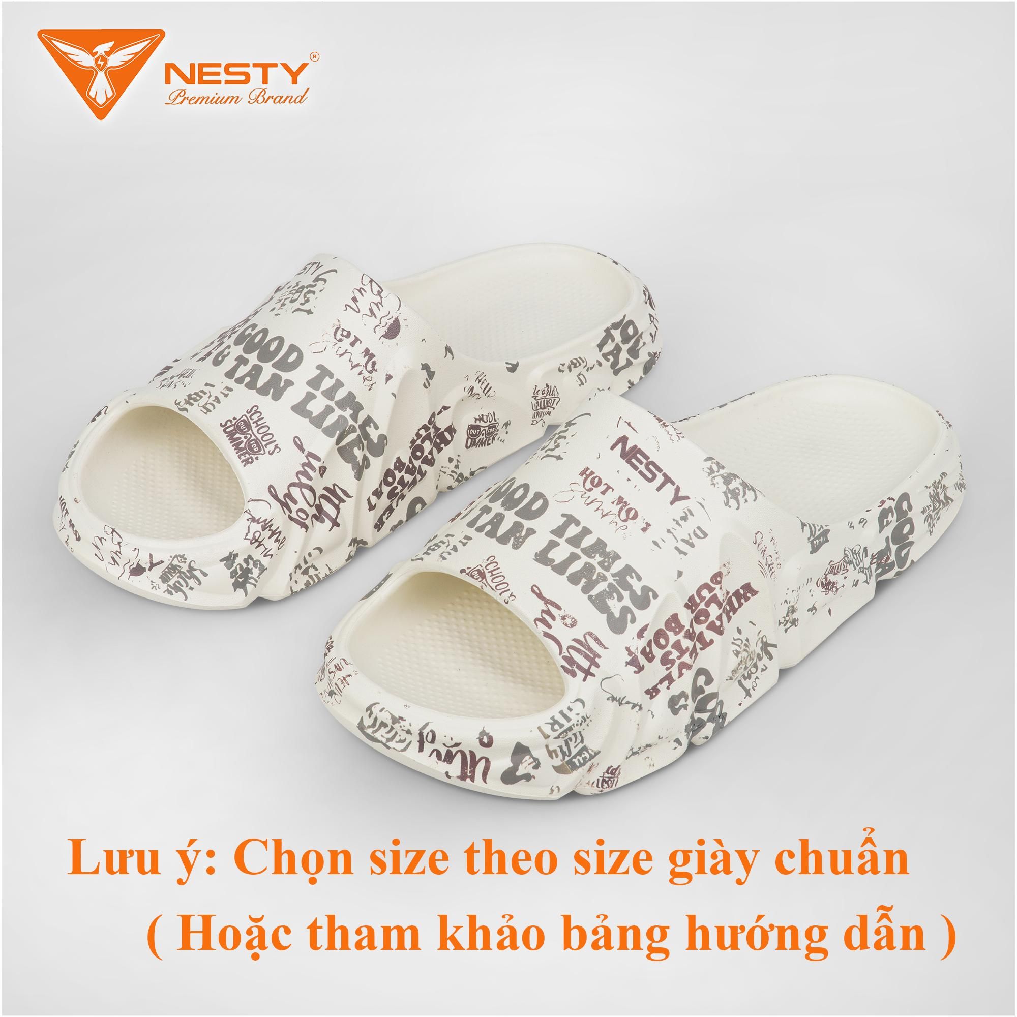  Dép Bánh Mì NESTY In Họa Tiết Chữ Thời Trang Phong Cách Dép Quai Ngang Năng Động Đế Eva Chống Trượt NE05-2 Slipper DéP Hoa 