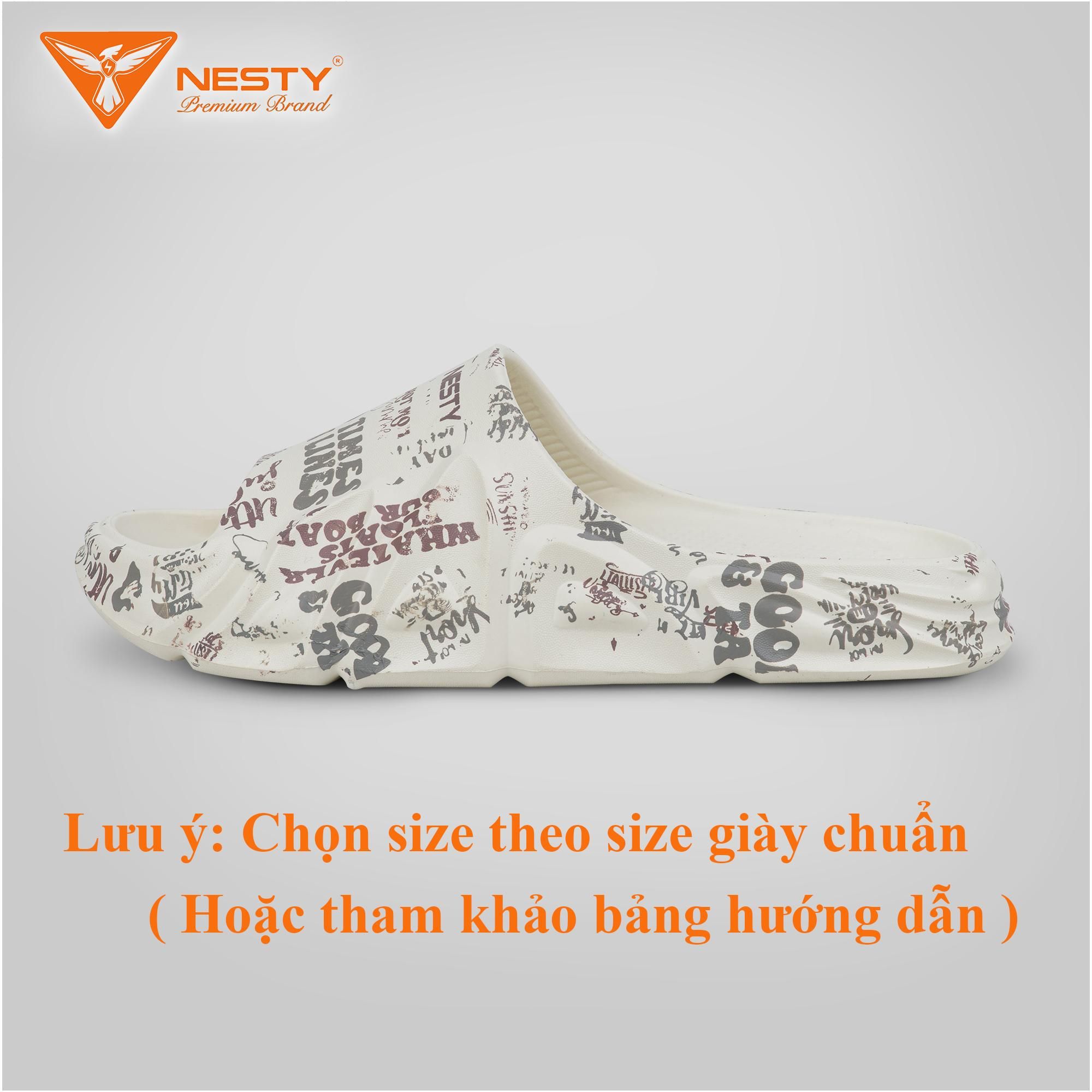  Dép Bánh Mì NESTY In Họa Tiết Chữ Thời Trang Phong Cách Dép Quai Ngang Năng Động Đế Eva Chống Trượt NE05-2 Slipper DéP Hoa 