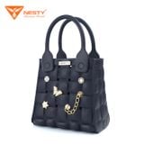  Túi Xách Tay NESTY Đính Kèm Charm Nữ Tính Sang Trọng Hiện Đại Chất Liêu EVA Mềm Mại Chống Thấm Nước TX-06 