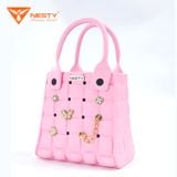  Túi Xách Tay NESTY Đính Kèm Charm Nữ Tính Sang Trọng Hiện Đại Chất Liêu EVA Mềm Mại Chống Thấm Nước TX-06 