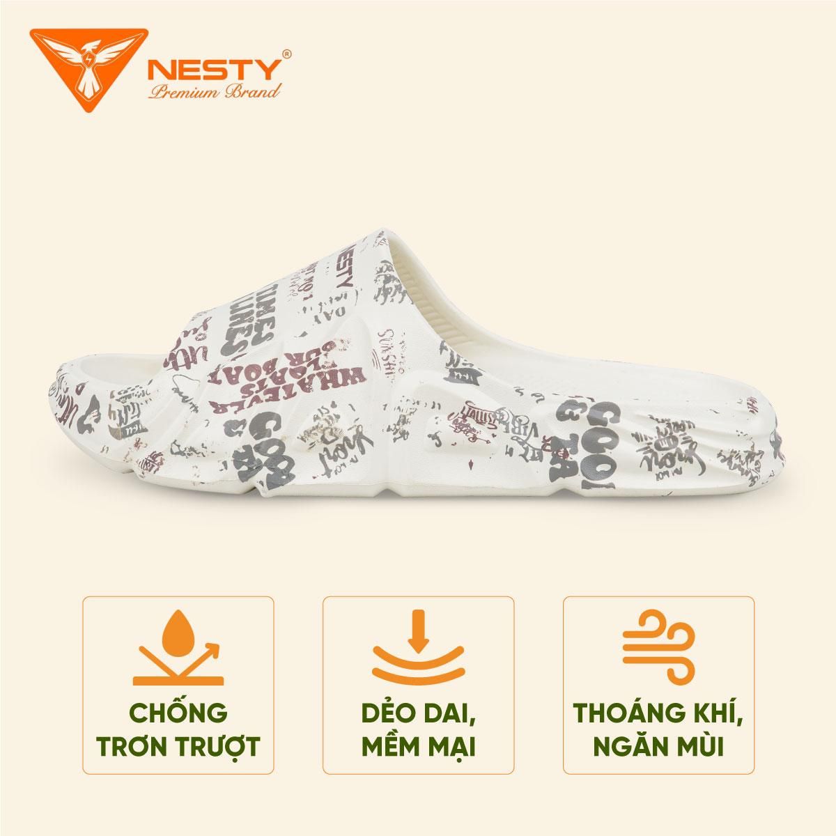  Dép Bánh Mì NESTY In Họa Tiết Chữ Thời Trang Phong Cách Dép Quai Ngang Năng Động Đế Eva Chống Trượt NE05-2 Slipper DéP Hoa 