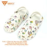  Dép Sục Nữ Nam NESTY Họa Tiết Hình Mini Kiểu Dáng Sục Đế Cao Eva Mềm Mại Chống Trơn NE01-6 Hoa Đế Bằng 
