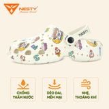 Dép Sục Nữ Nam NESTY Họa Tiết Hình Mini Kiểu Dáng Sục Đế Cao Eva Mềm Mại Chống Trơn NE01-6 Hoa Đế Bằng 