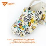  DÉP SỤC NESTY UNISEX IN CHỦ ĐỀ ROCK MUSIC FULL SIZE CHO CẢ GIA ĐÌNH NE01-7 DéP Sandal Đế Bằng Nam Hoa 