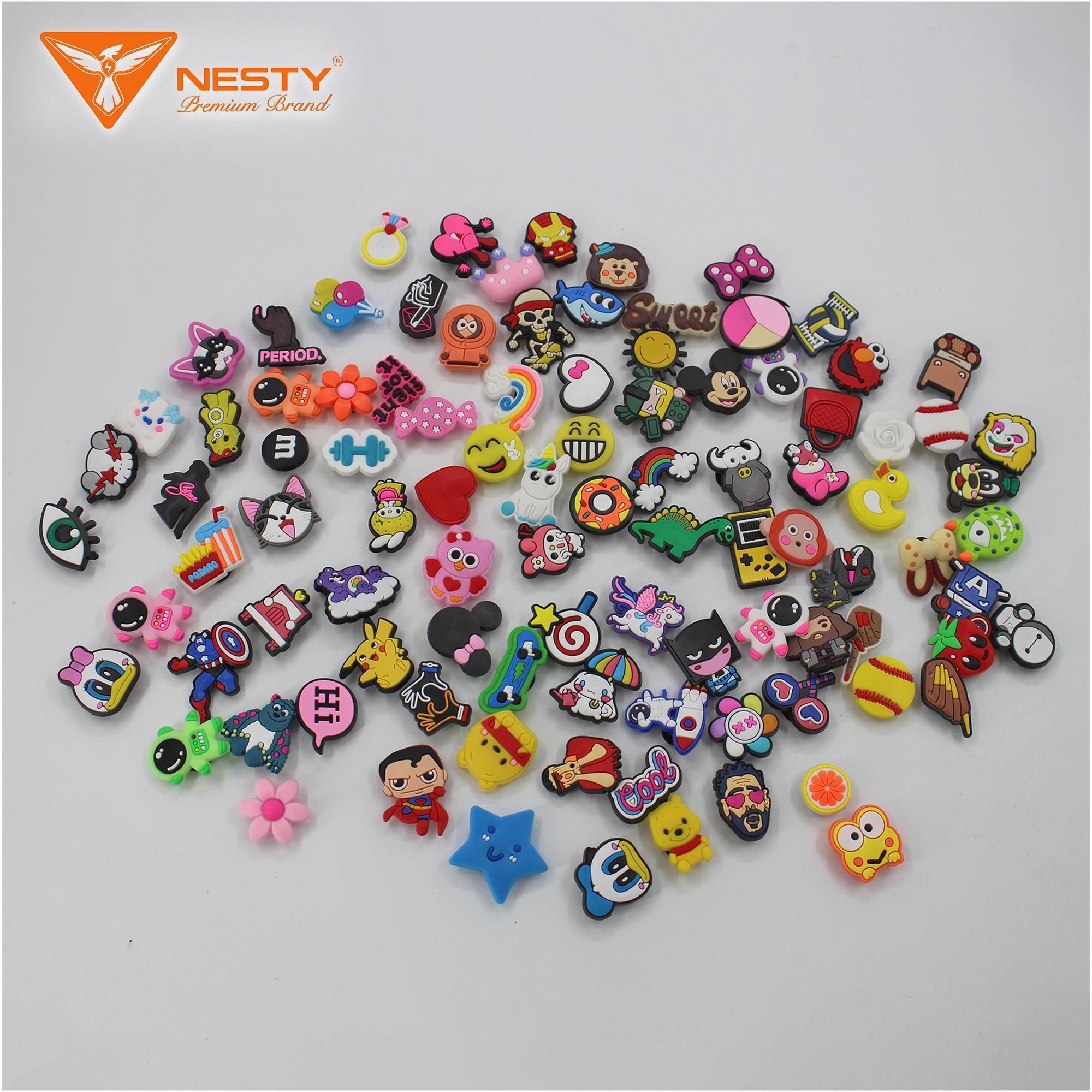  [Giao Ngẫu Nhiên] Set 10 Sticker Jibbitz  Charm Gắn Dép NESTY Đa Dạng Mẫu Mã Dễ Thương Chất Liệu Nhựa PVC 