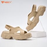 DÉP SANDAL ĐẾ CAO QUAI CHÉO CAO CẤP NHÃN HIỆU NESTY MÃ NE24 