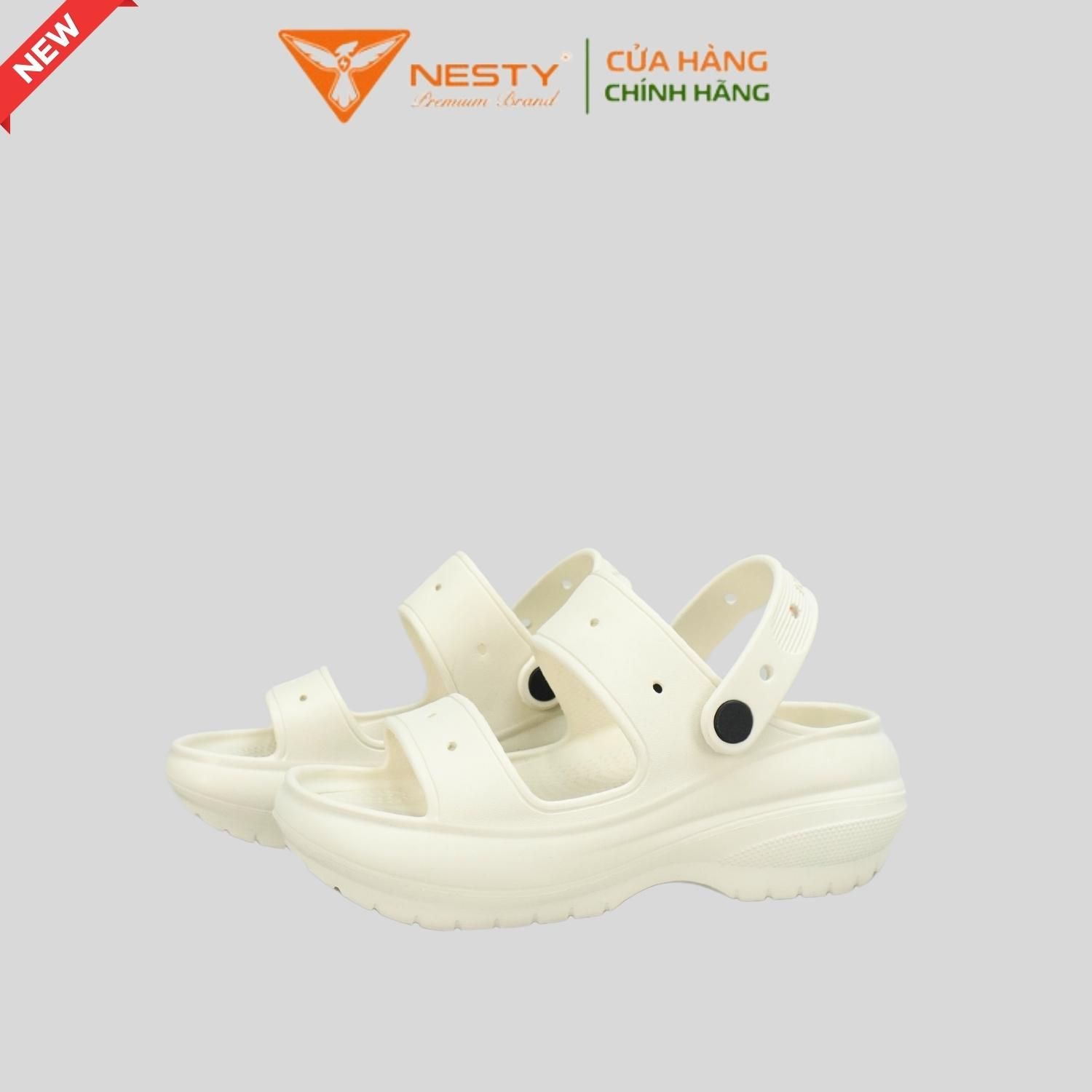  [Tặng 10 Sticker] Dép Hai Quai Nữ Đế Cao 7CM NESTY Kiểu Dáng Basic Sục Đế Cao Mềm Chống Trượt NE10 Cao Su 