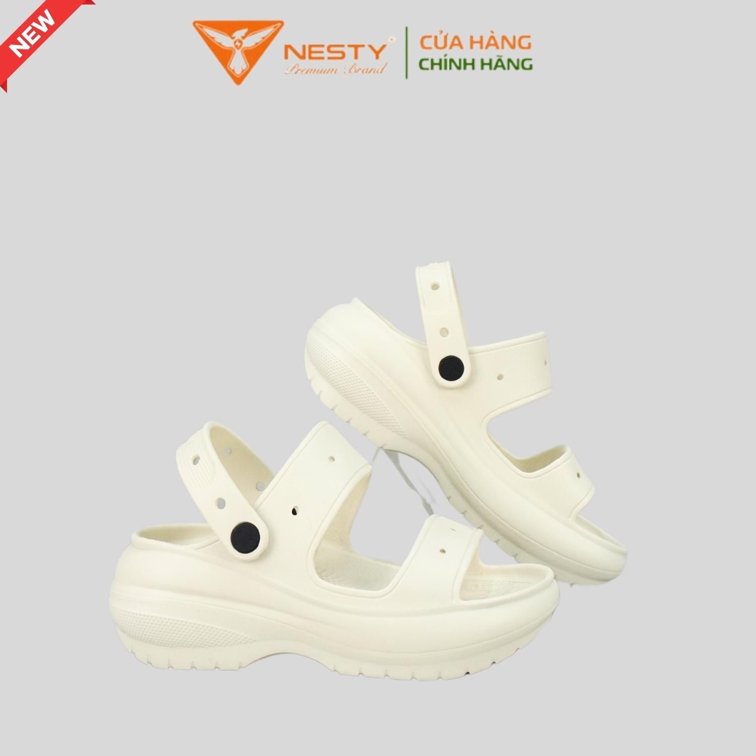  [Tặng 10 Sticker] Dép Hai Quai Nữ Đế Cao 7CM NESTY Kiểu Dáng Basic Sục Đế Cao Mềm Chống Trượt NE10 Cao Su 